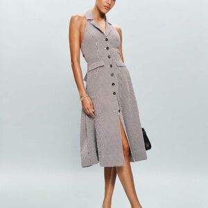 Reformation Black and White Checkered Dress